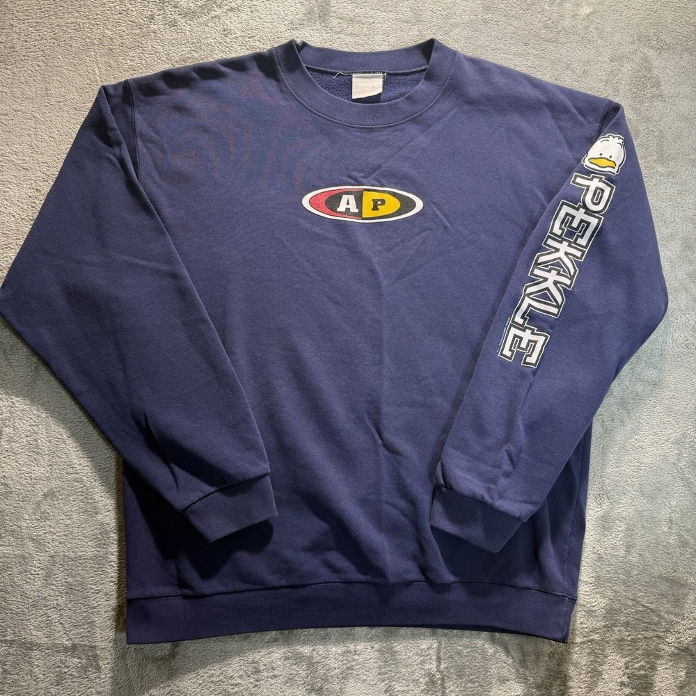 Vintage‎ 90s Pekkle Sanrio Crewneck Sweatshirt Mens Size L Navy Blue AP RARE!